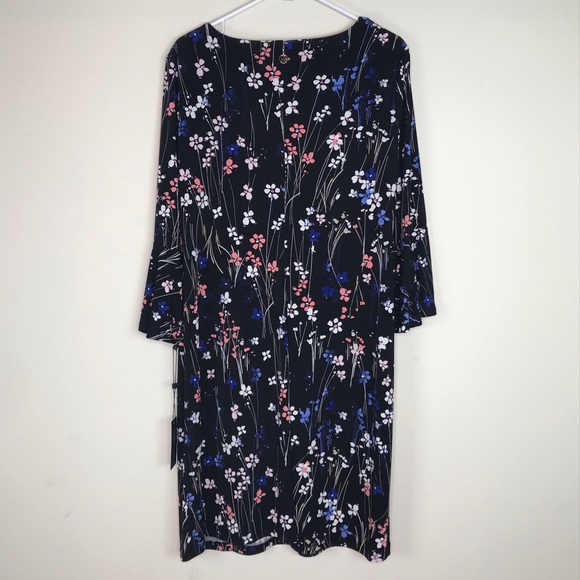 Tommy Hilfiger Dress Floral Long Bell Sleeve Sz 14 - Picture 8 of 8